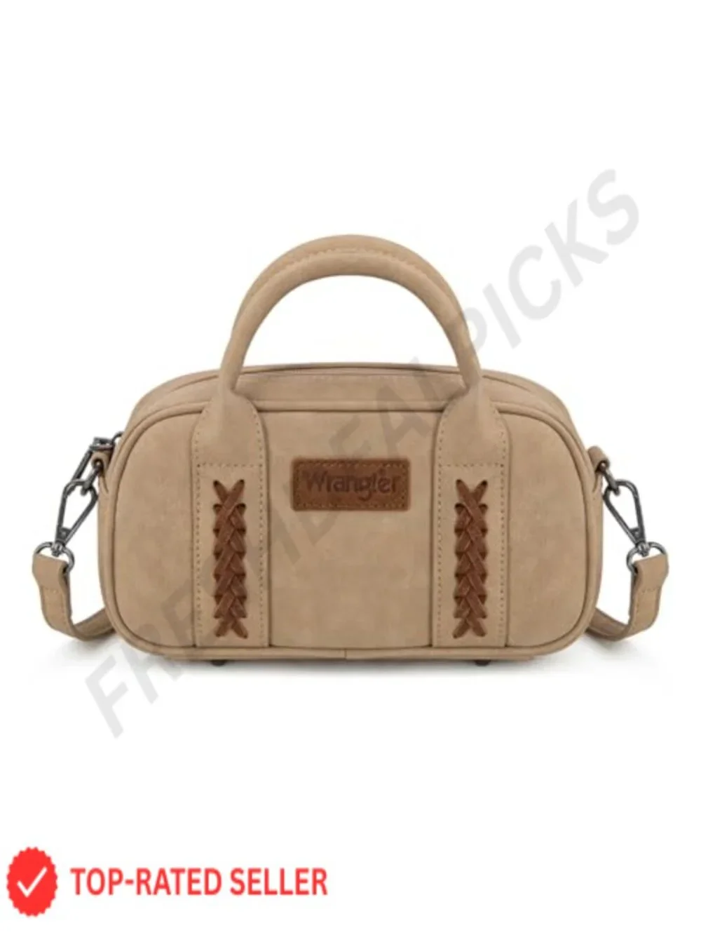Vintage Style Leather Barrel Crossbody Purse with Top Handle - Small Satchel